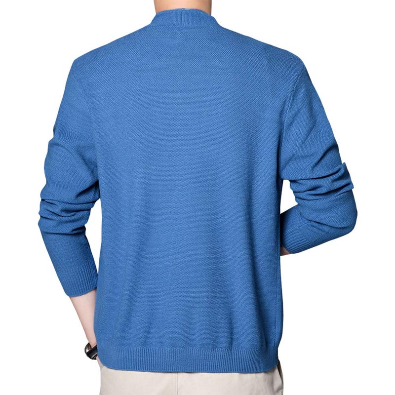 Womleys Mens Casual Open Front Long Sleeve Cotton Cardigan Sweater (A-Yellow, X-Large) - Image 3